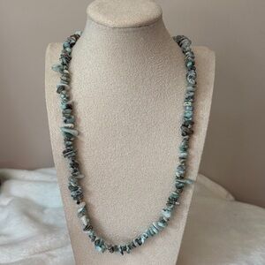 32” Chip Natural Larimar Necklace